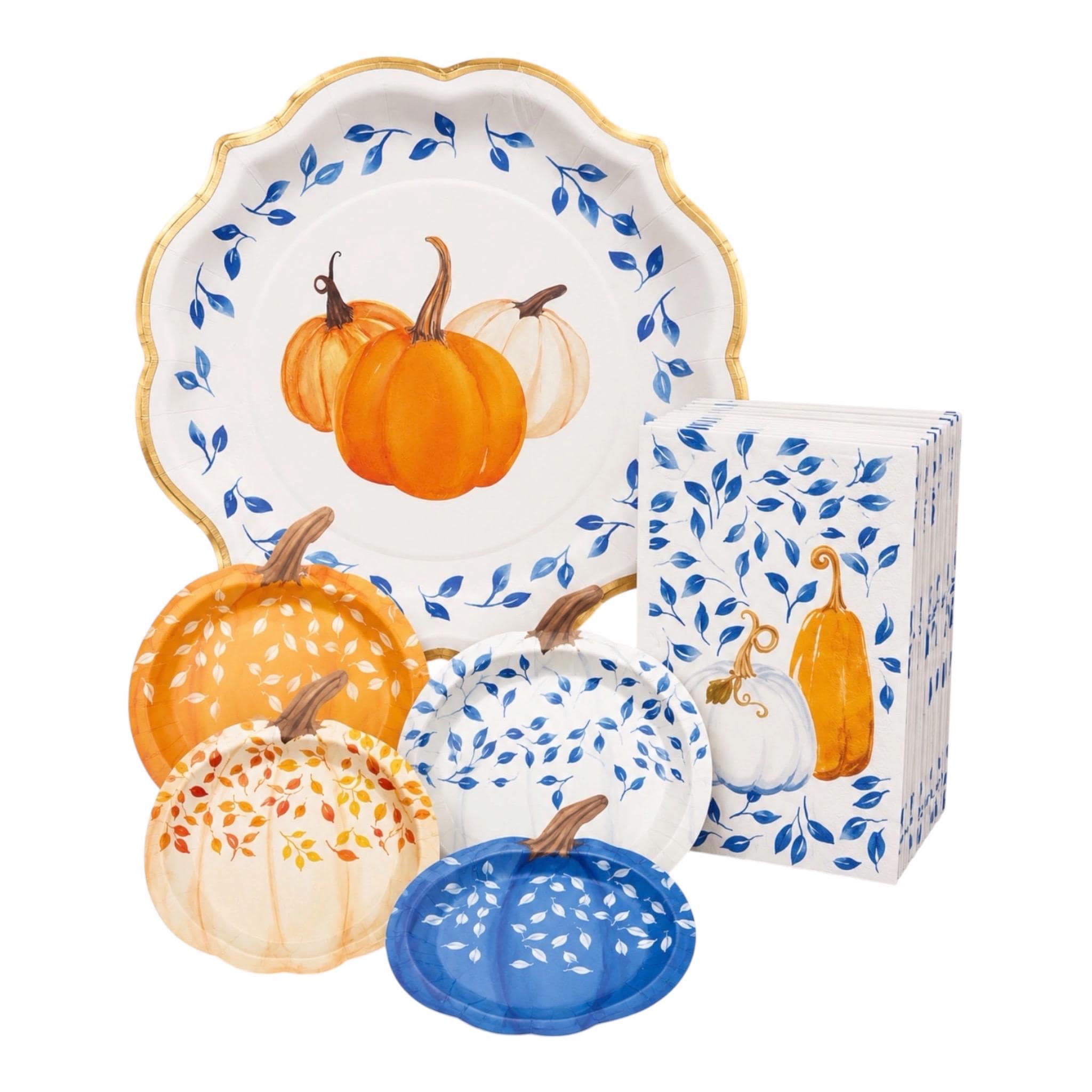Thanksgiving Paper Plate Pumpkin Dinner Plates Dessert Plates Napkins Fall Tableware Decor