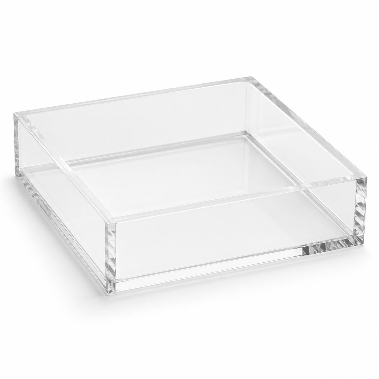 Acrylic Cocktail Napkin Holder Clear Napkin Tray 5x5 Bar Cart Decor Hostess Gift Entertaining Accessory