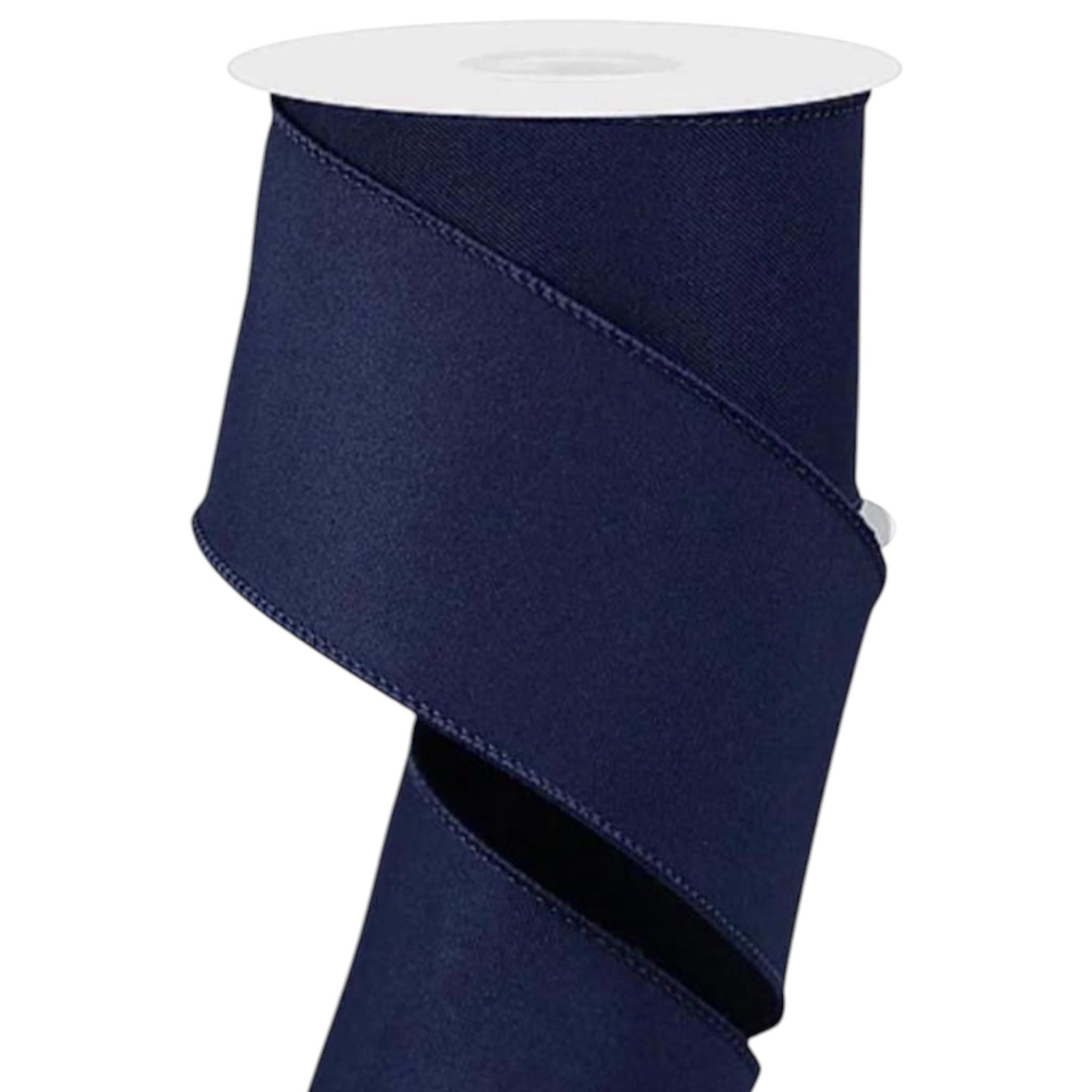 Navy Blue Wired Ribbon for Wreaths Bows & Everyday Ribbon