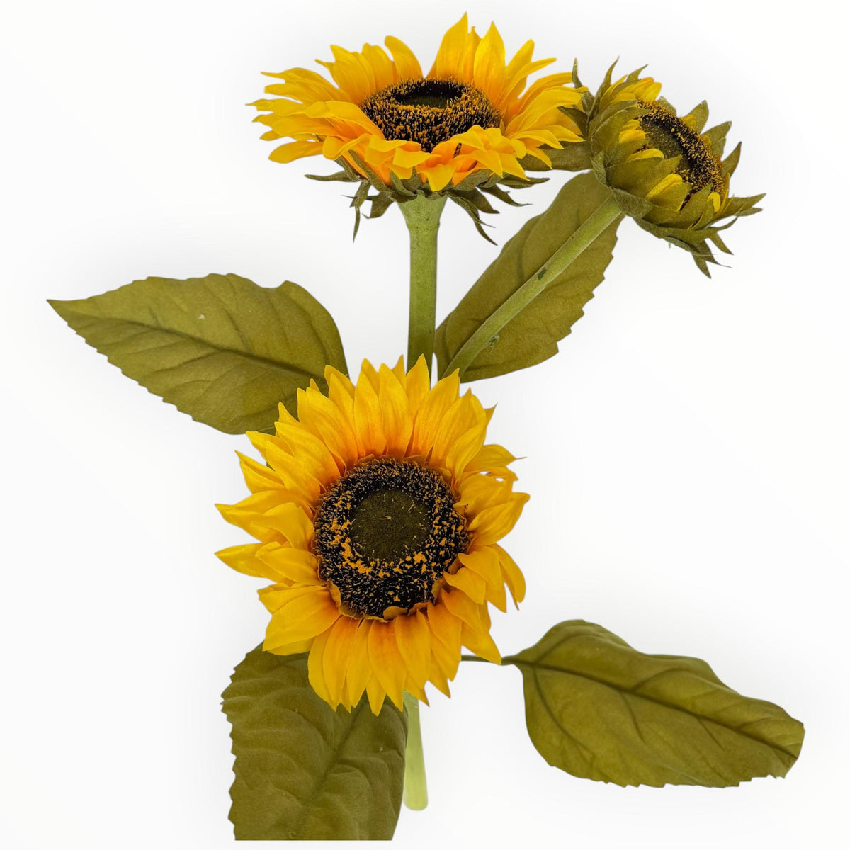 Sunflower Stem Fall Floral Pick Yellow Sunflower Spray 22 Inch Artificial Flower Stem Autumn Wreath Floral Arrangement