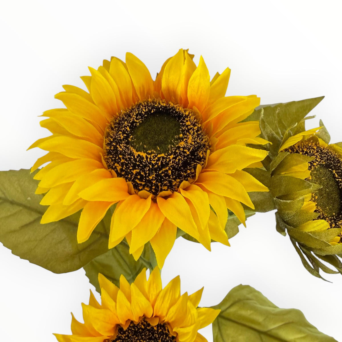 Sunflower Stem Fall Floral Pick Yellow Sunflower Spray 22 Inch Artificial Flower Stem Autumn Wreath Floral Arrangement