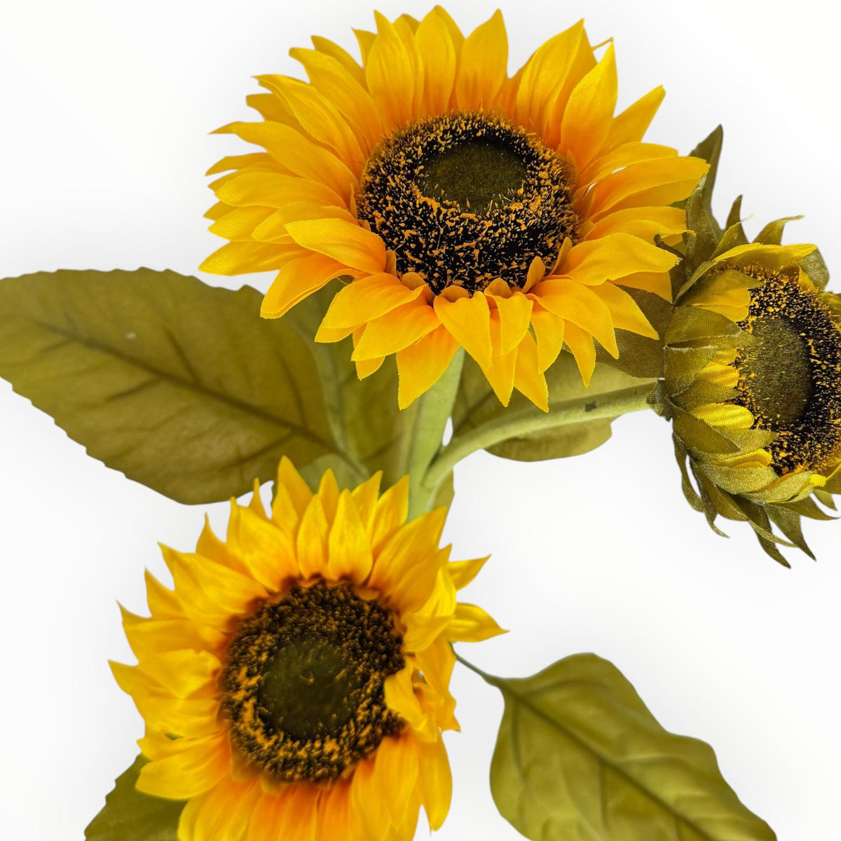 Sunflower Stem Fall Floral Pick Yellow Sunflower Spray 22 Inch Artificial Flower Stem Autumn Wreath Floral Arrangement