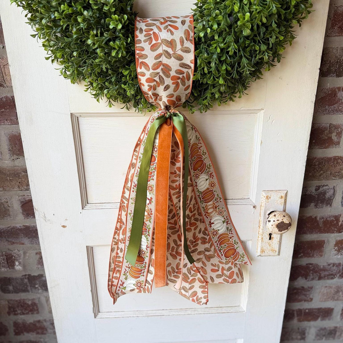 Fall Wreath Sash Pumpkin Wreath Sash Front Door Decor Autumn Door Bow Harvest Wreath Decor
