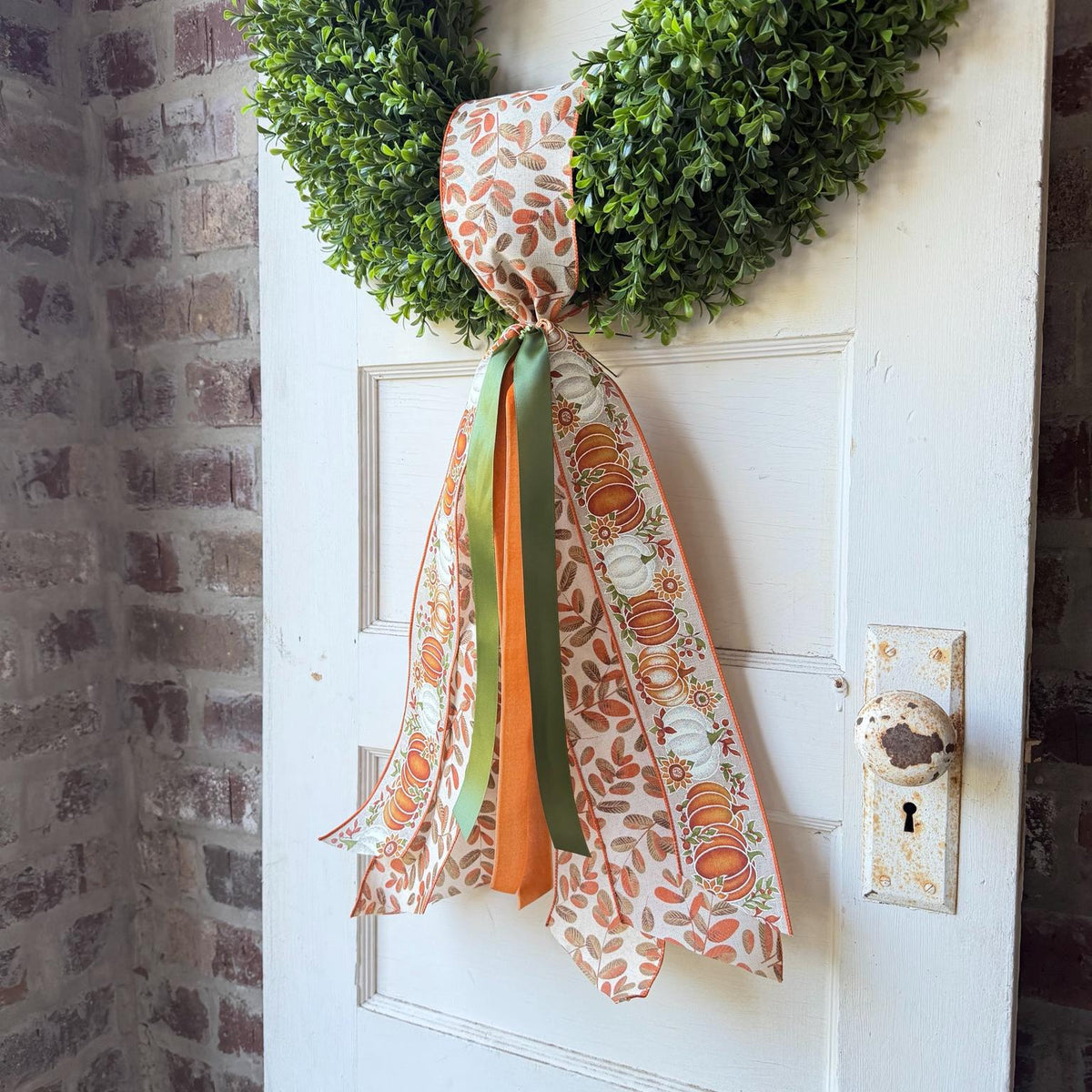 Fall Wreath Sash Pumpkin Wreath Sash Front Door Decor Autumn Door Bow Harvest Wreath Decor