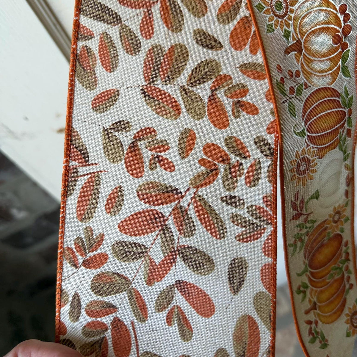 Fall Wreath Sash Pumpkin Wreath Sash Front Door Decor Autumn Door Bow Harvest Wreath Decor