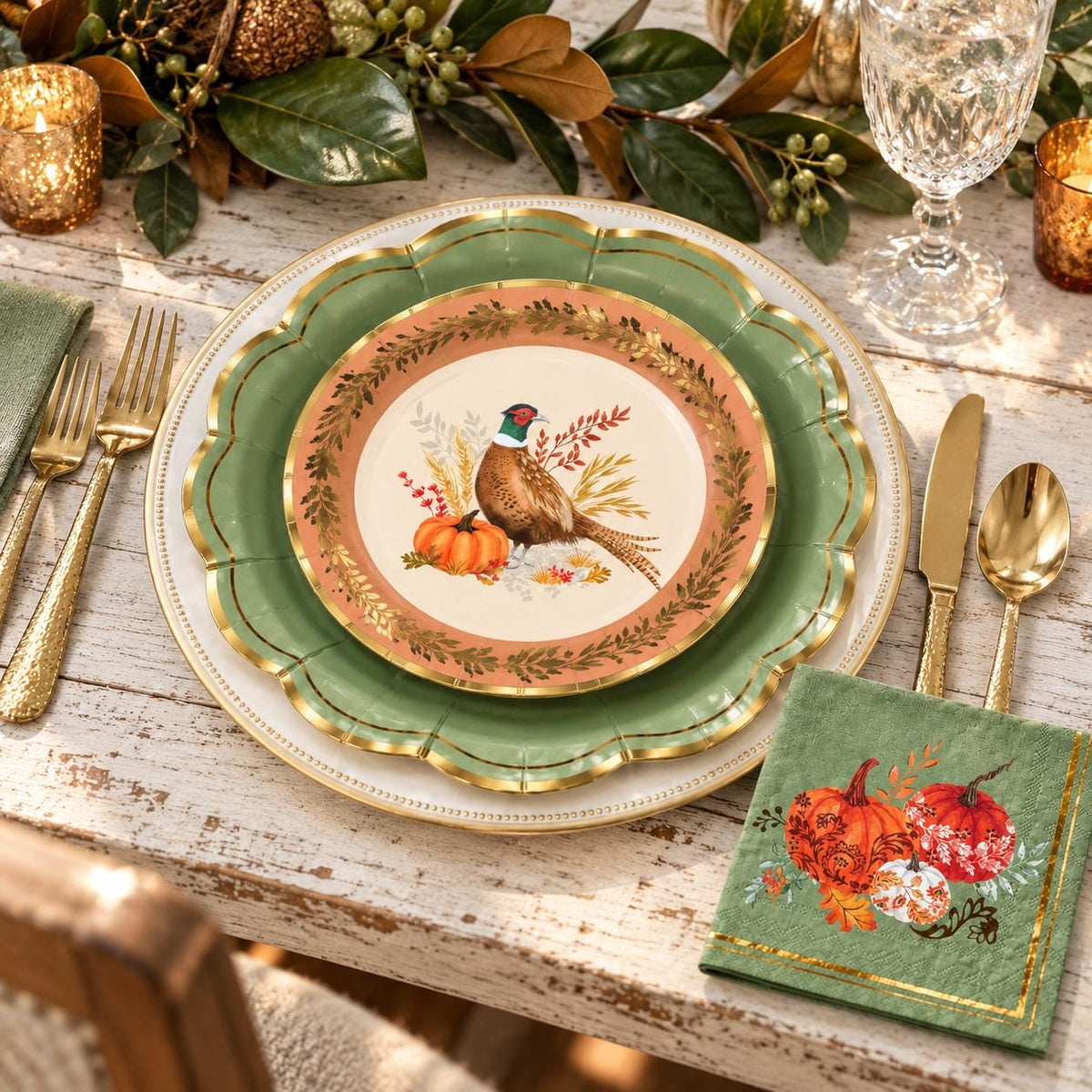 Thanksgiving Paper Plate Pumpkin Dinner Plates Dessert Plates Napkins Fall Tableware Decor