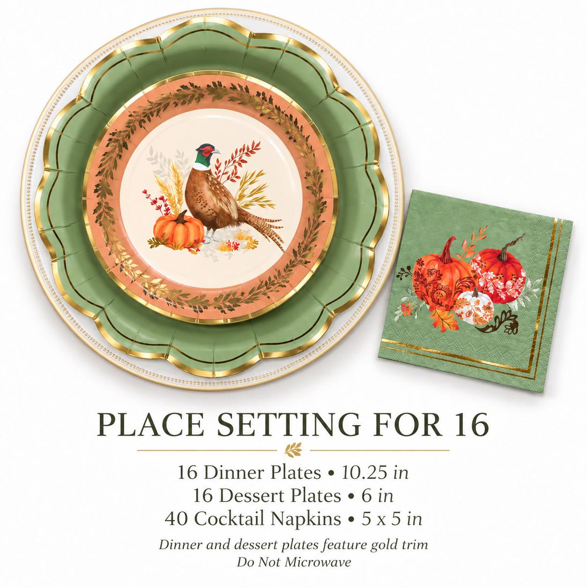 Thanksgiving Paper Plate Pumpkin Dinner Plates Dessert Plates Napkins Fall Tableware Decor