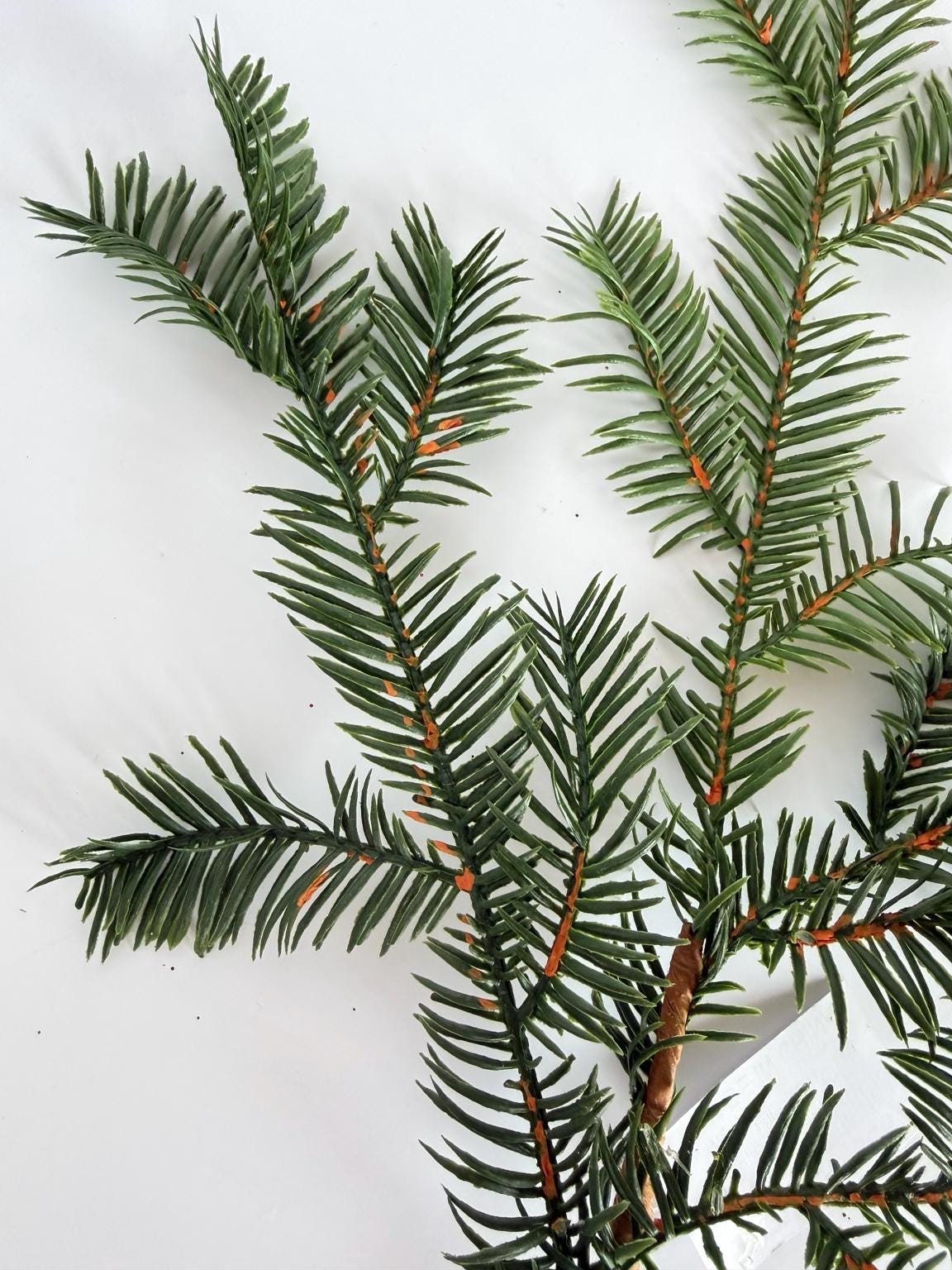 Set of 6 Real Touch Balsam Pine Sprays 23.5 Inch Christmas Greenery Stems Wreath Garland Mantel Tree Decor