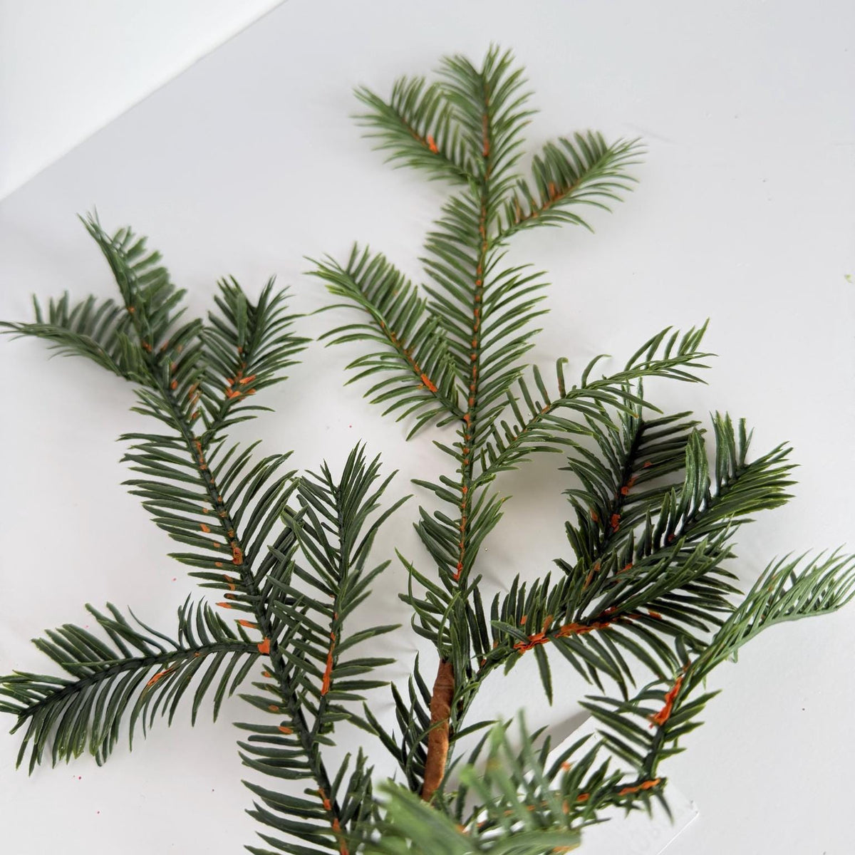 Set of 6 Real Touch Balsam Pine Sprays 23.5 Inch Christmas Greenery Stems Wreath Garland Mantel Tree Decor