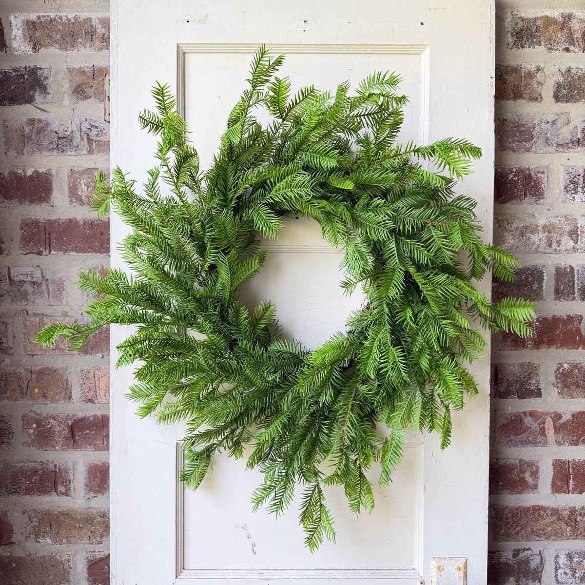 Christmas Wreath 24" Real Touch Balsam Wreath Faux Evergreen Wreath Front Door Wreath Holiday Decor
