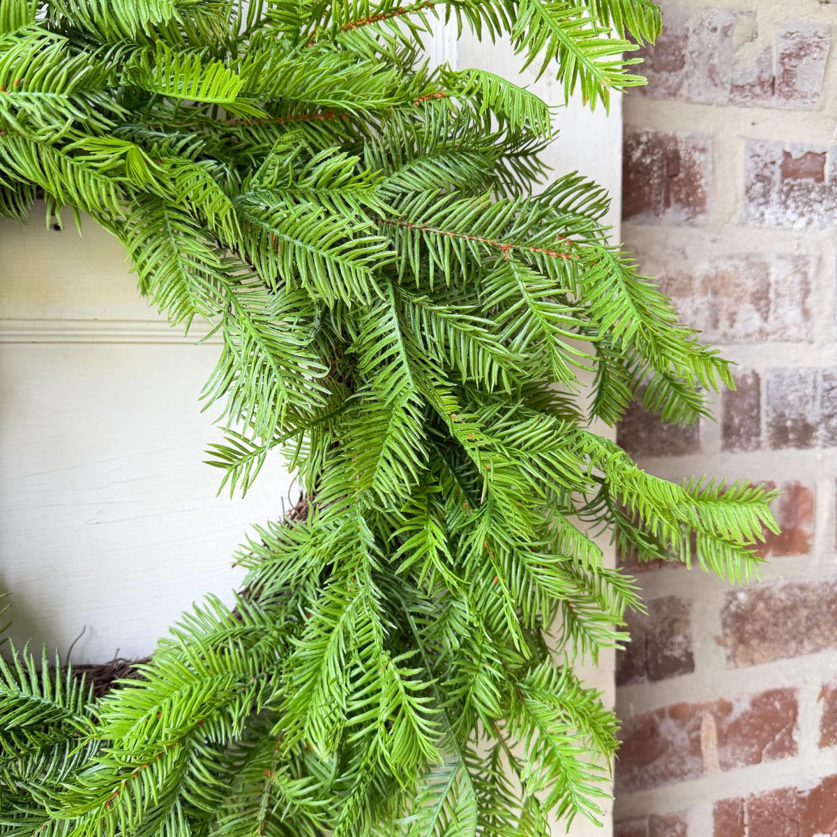 Christmas Wreath 24" Real Touch Balsam Wreath Faux Evergreen Wreath Front Door Wreath Holiday Decor