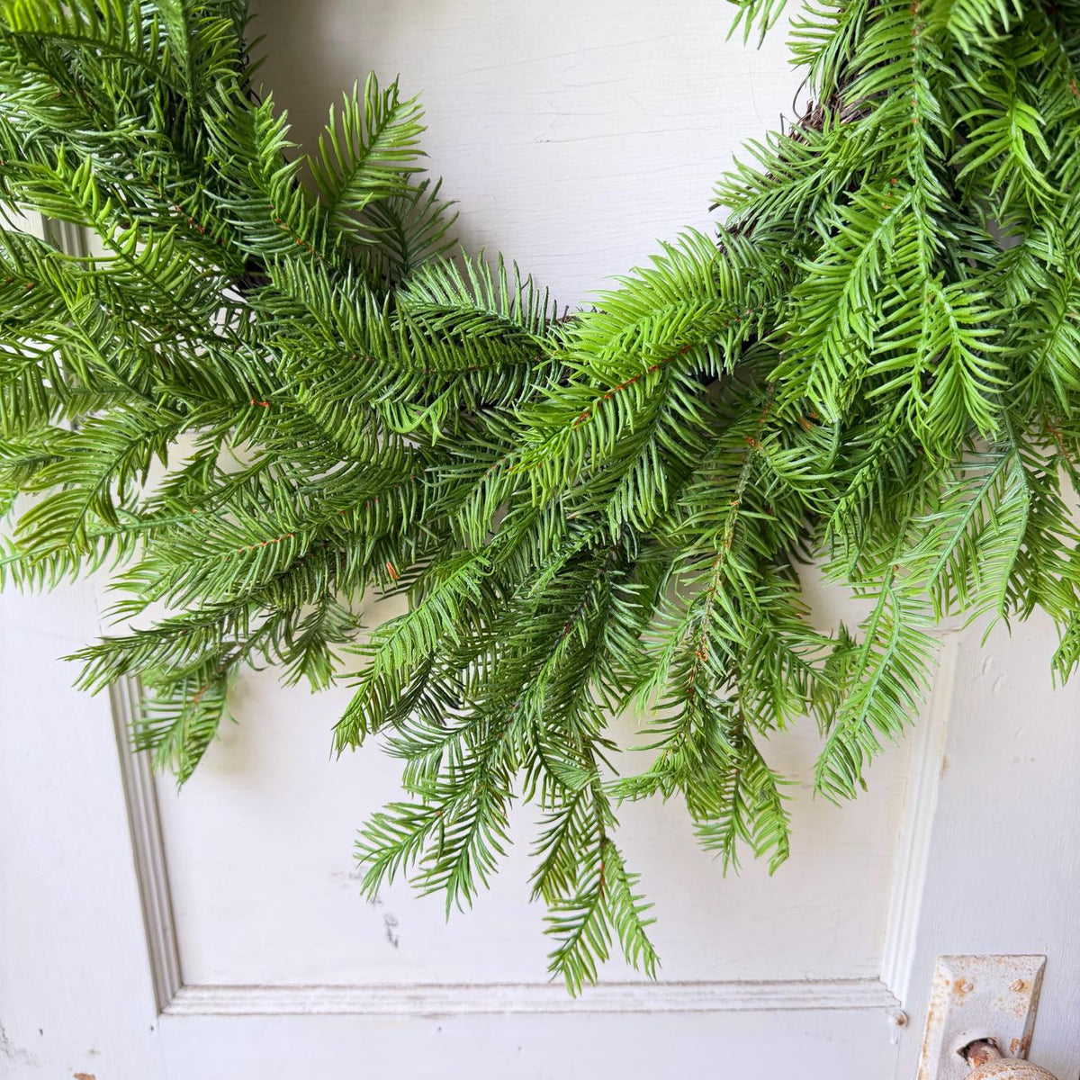 Christmas Wreath 24" Real Touch Balsam Wreath Faux Evergreen Wreath Front Door Wreath Holiday Decor
