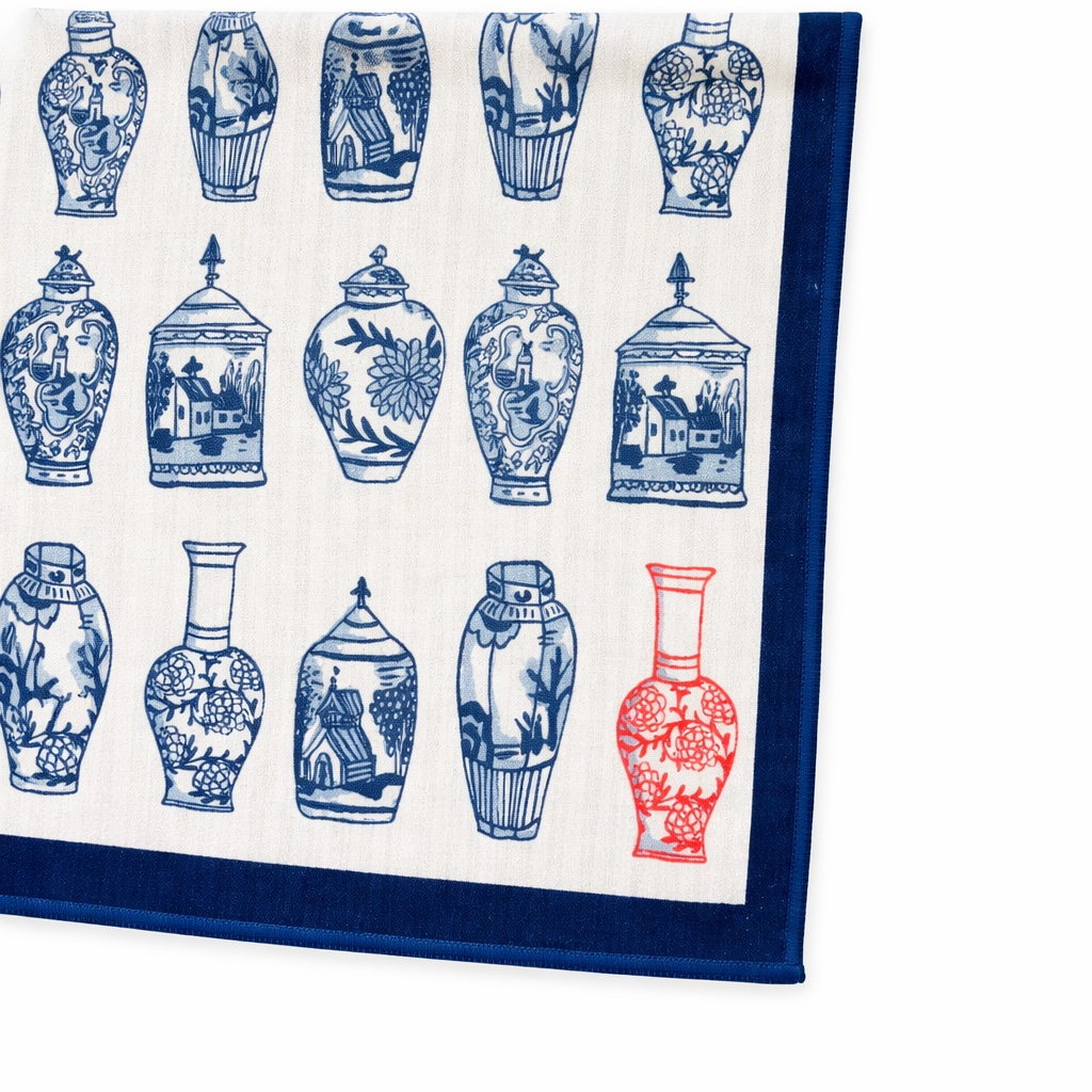 Blue & White Chinoiserie Tea Towel, Ginger Jar Tea Towwl