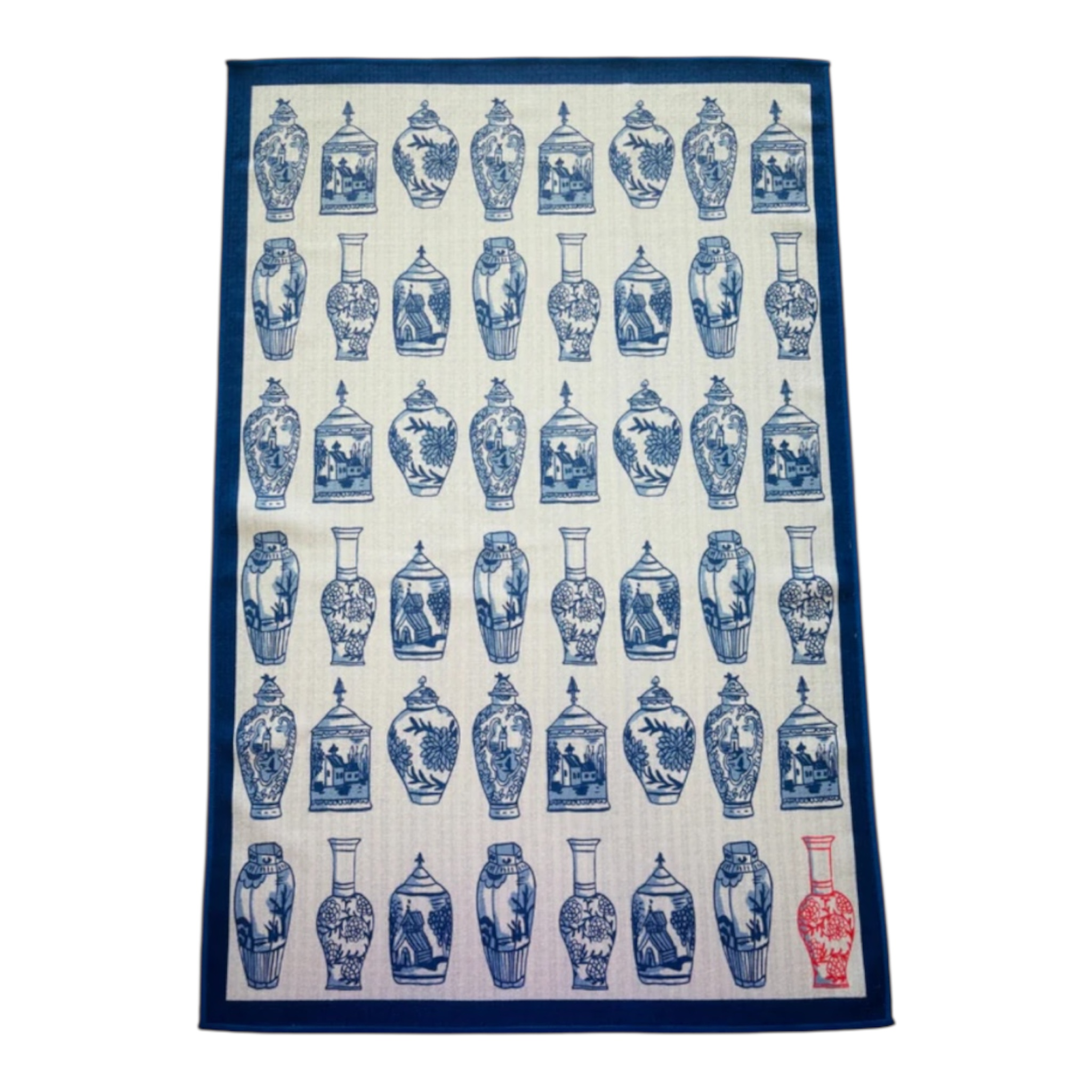Blue & White Chinoiserie Tea Towel, Ginger Jar Tea Towwl