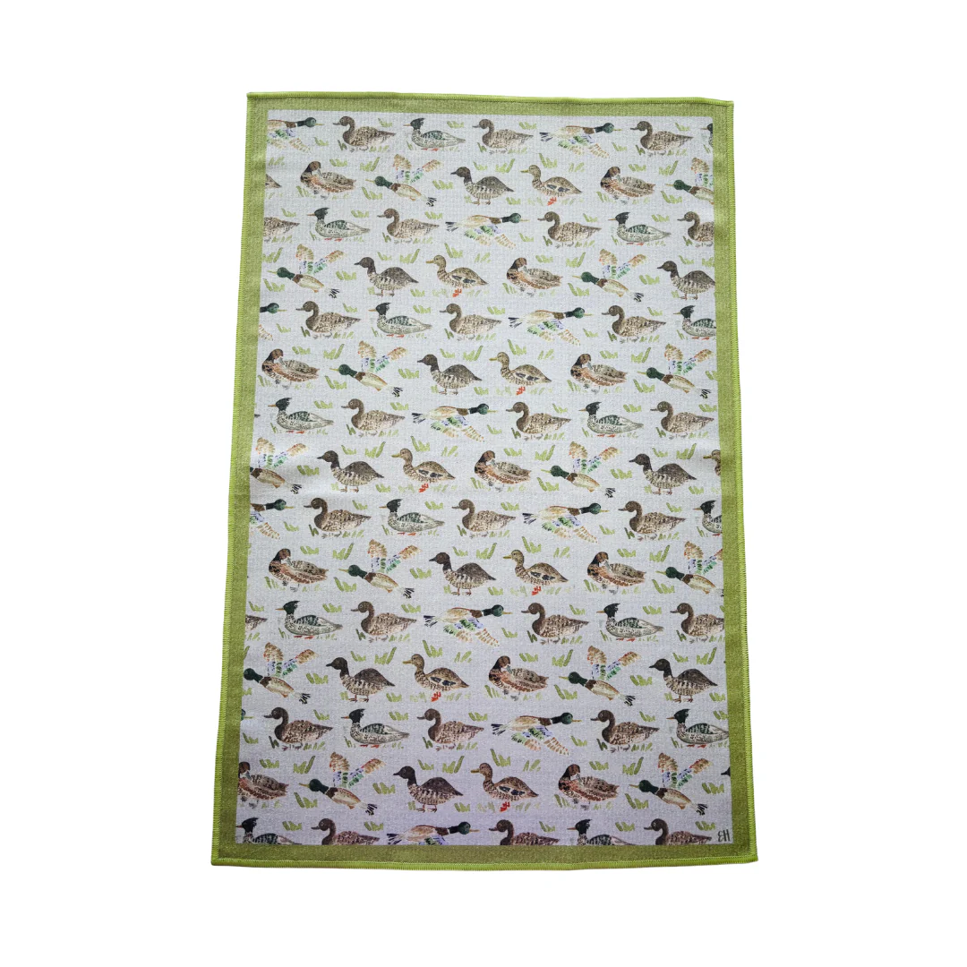 Duck Print Double-Sided Tea Towel