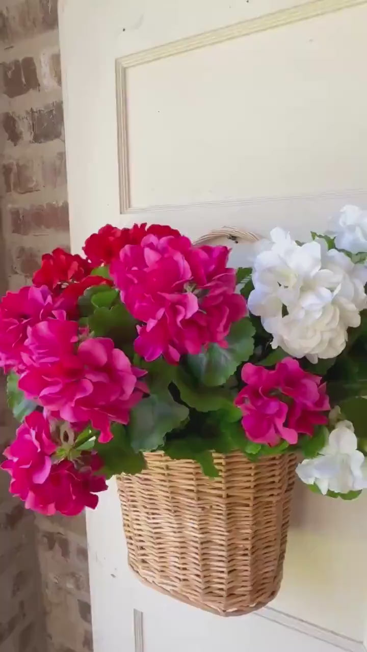 UV Geranium Bush Artificial Outdoor Flowers Faux Outdoor Floral Plant UV Resistant Artificial Greenery for Porch Pots Patio Decor & Planters