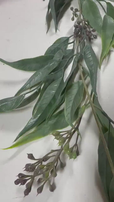 Hanging Seeded Eucalyptus Greenery Artificial Bush Fake Plant Shelf Decor Draping Trailing Faux Greenery for Bookcase Mantel or Basket
