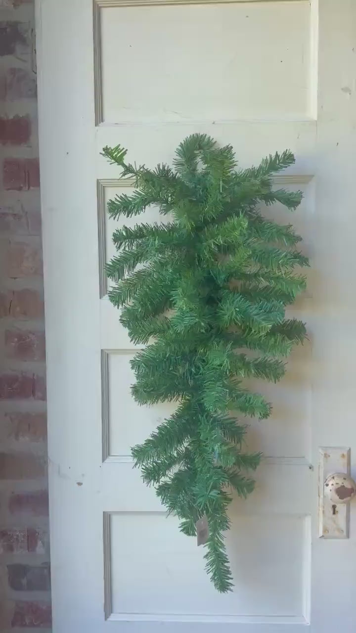 Evergreen Swag Green Swag Evergreen Teardrop Swag Pine Teardrop Swag Artificial Swag Fake Evergreen Swag Faux Pine Swag 24" or 30"