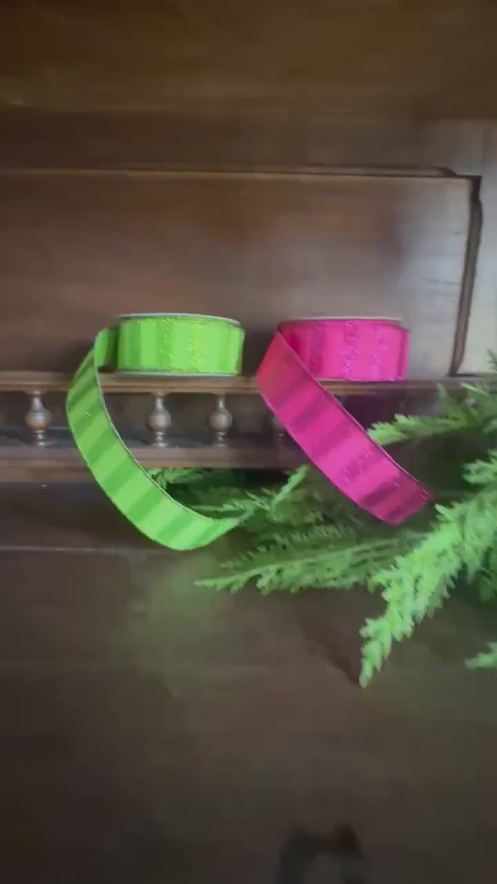 Wired Stripe Ribbon for Wreath Making Craft Supply for Bows Gift Wrap Party Decor Halloween Ribbon Fall Ribbon Summer Ribbon
