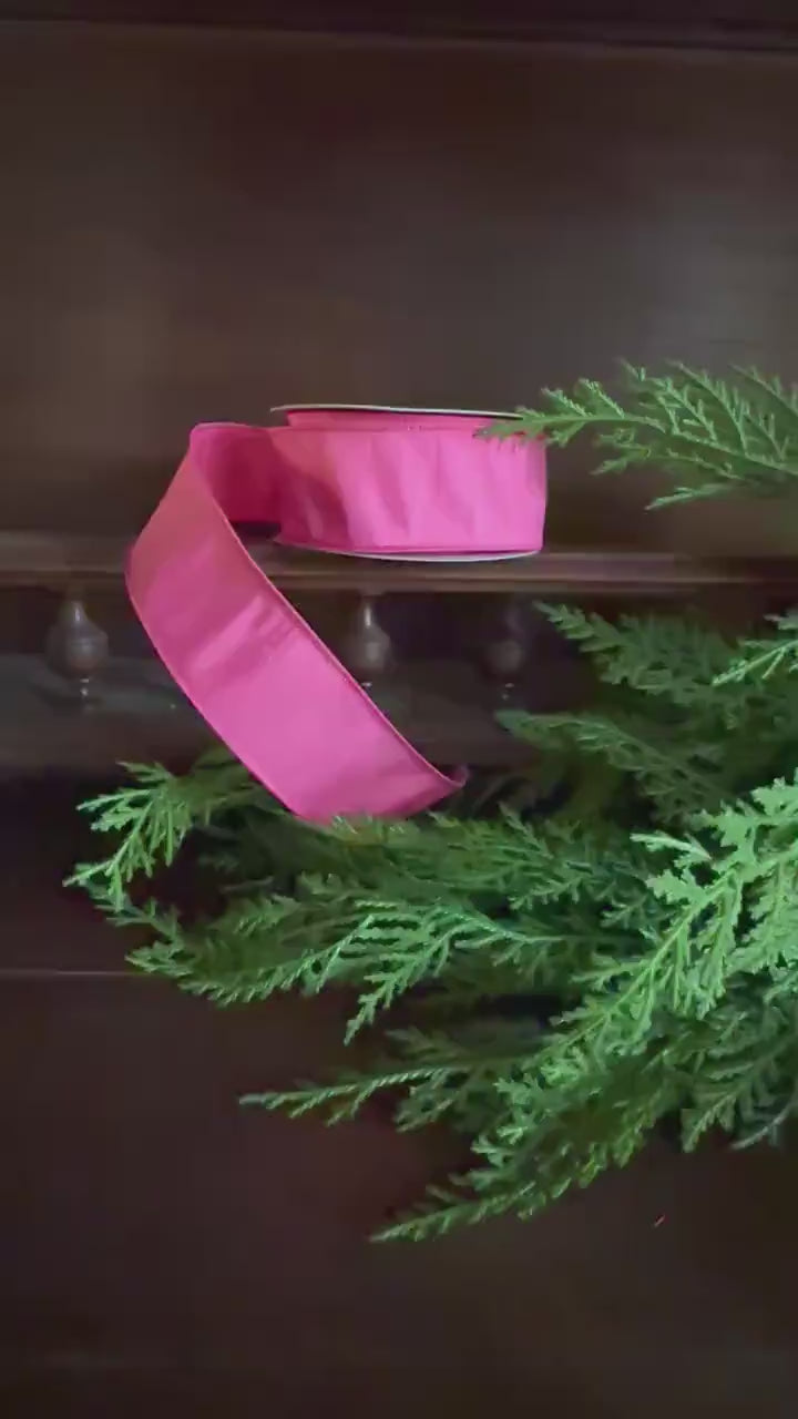 Hot Pink Ribbon Wire Ribbon for Wreath Making Craft Supply Bow Making Ribbon Summer Ribbon Breast Cancer Awareness
