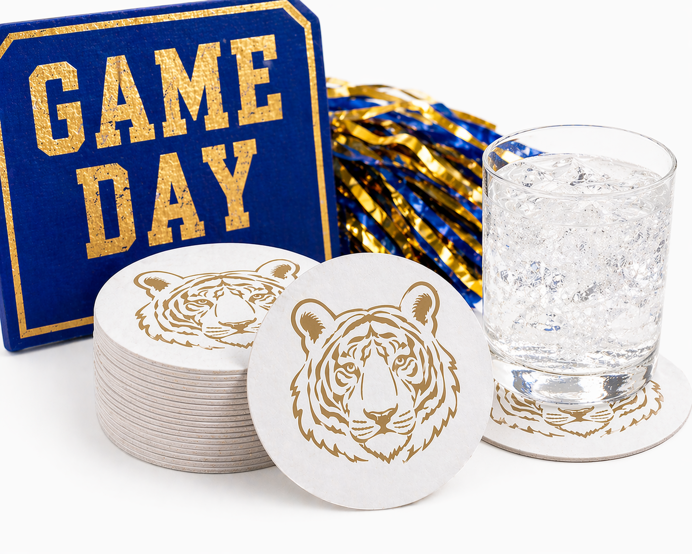 Tiger Reversible Paper Coasters – Set of 20 Double-Sided 4" x 4"